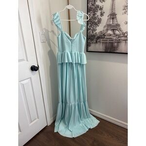 ASOS DESIGN Pleated‎ Ruffle Maxi Dress Mint Green Strappy Tiered Occasion